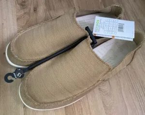 NWT Crocs Santa Cruz Downtime Slip-On Loafer Men 13 Khaki Beige Dress Shoes