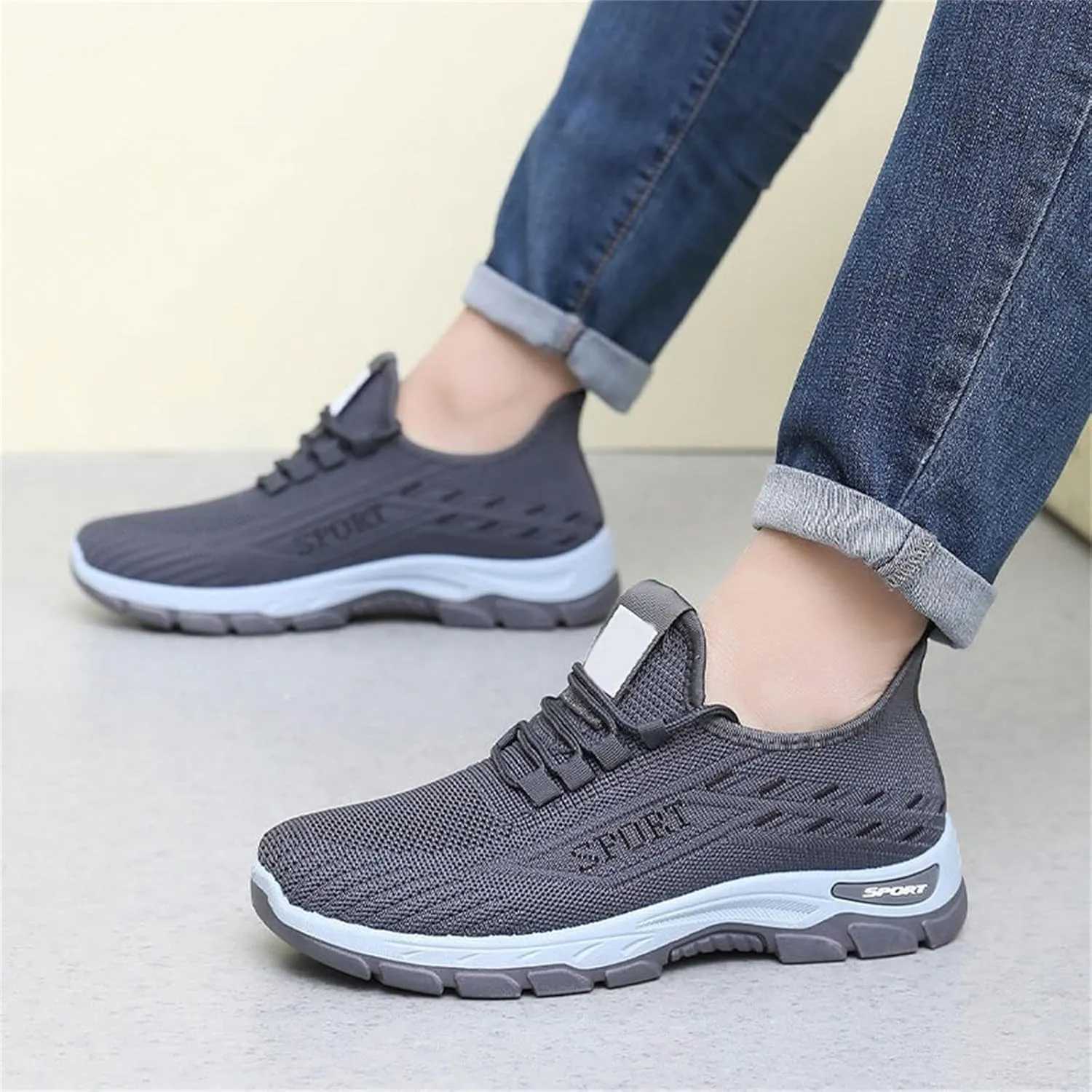 Ortho Shoes for Women Men Knitted Mesh Breathable Orthopedic Sneaker,Non Slip&Arch Support Soft-Soled Tennis Athletic Hiking Shoe,Lightweight Plantar Fasciitis Neuropathy Sneakers with Wide Toe Box