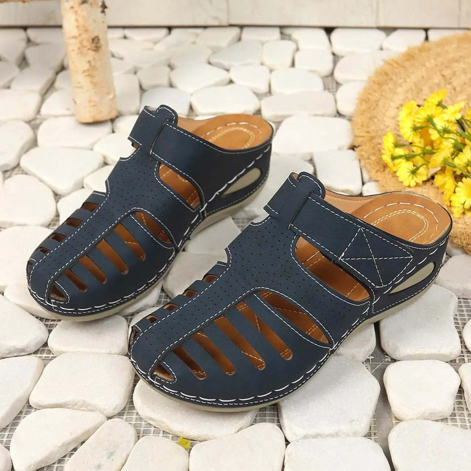 Orthopedic Clogs for Women Wedge Shoes Breathable Mesh Closed Toe Fisherman Platform Sandals Bohemia Gladiator Outdoor Sandal