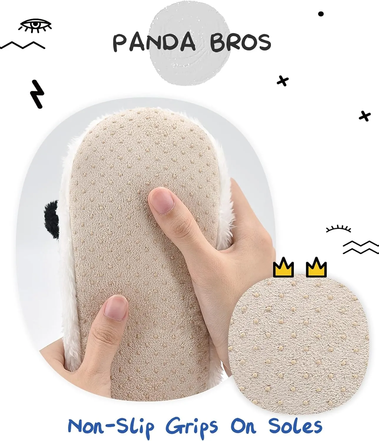 Panda Bros Kid's Animal Slipper Socks, Cartoon Cozy Fleece Indoor Slipper, Fluzzy Warm bedroom Shoes