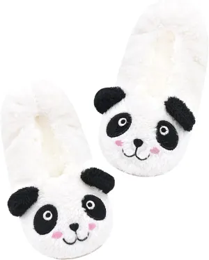 Panda Bros Kid's Animal Slipper Socks, Cartoon Cozy Fleece Indoor Slipper, Fluzzy Warm bedroom Shoes