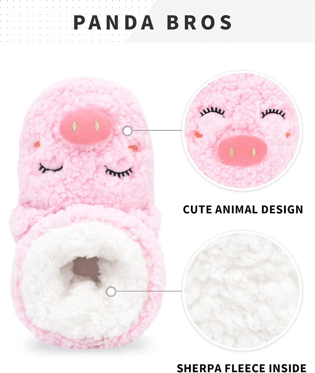 Panda Bros Slipper Socks for Women Cozy Warm Lined Fuzzy Sock Slippers Indoor Booties with Non Slip Grippers