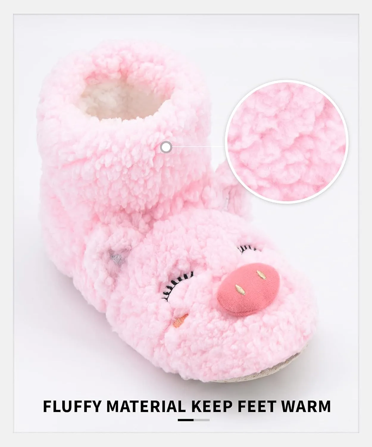 Panda Bros Slipper Socks for Women Cozy Warm Lined Fuzzy Sock Slippers Indoor Booties with Non Slip Grippers