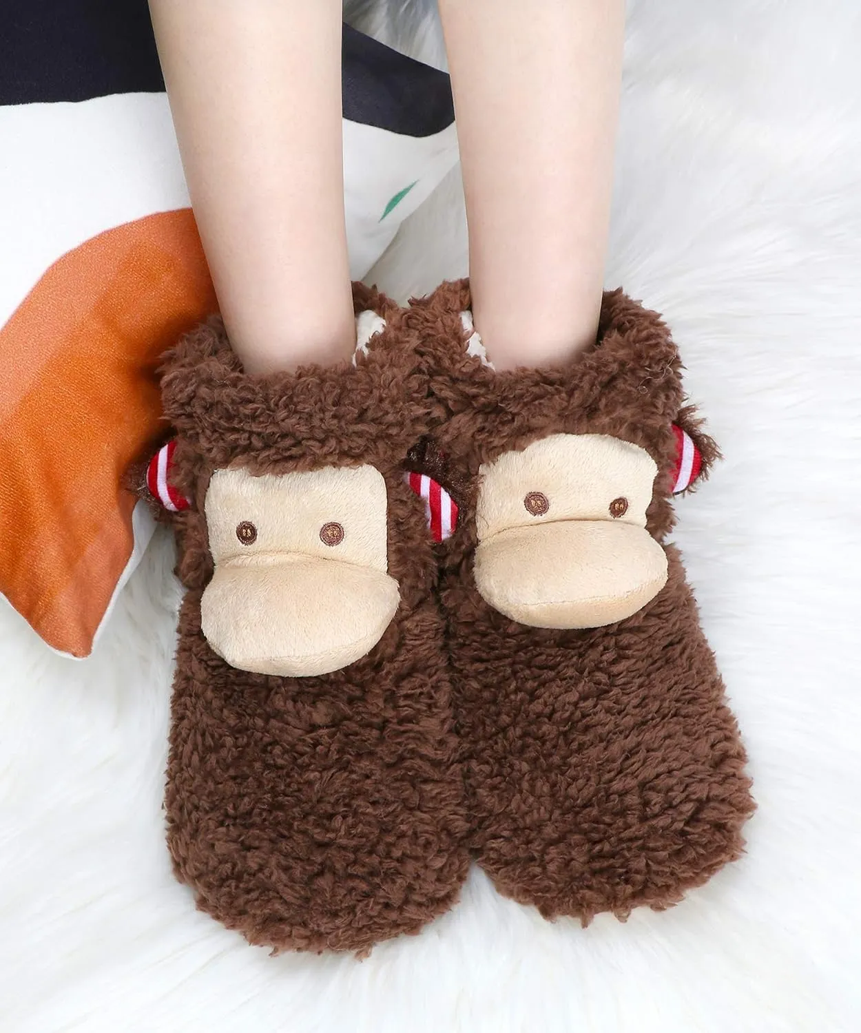Panda Bros Slipper Socks for Women Cozy Warm Lined Fuzzy Sock Slippers Indoor Booties with Non Slip Grippers
