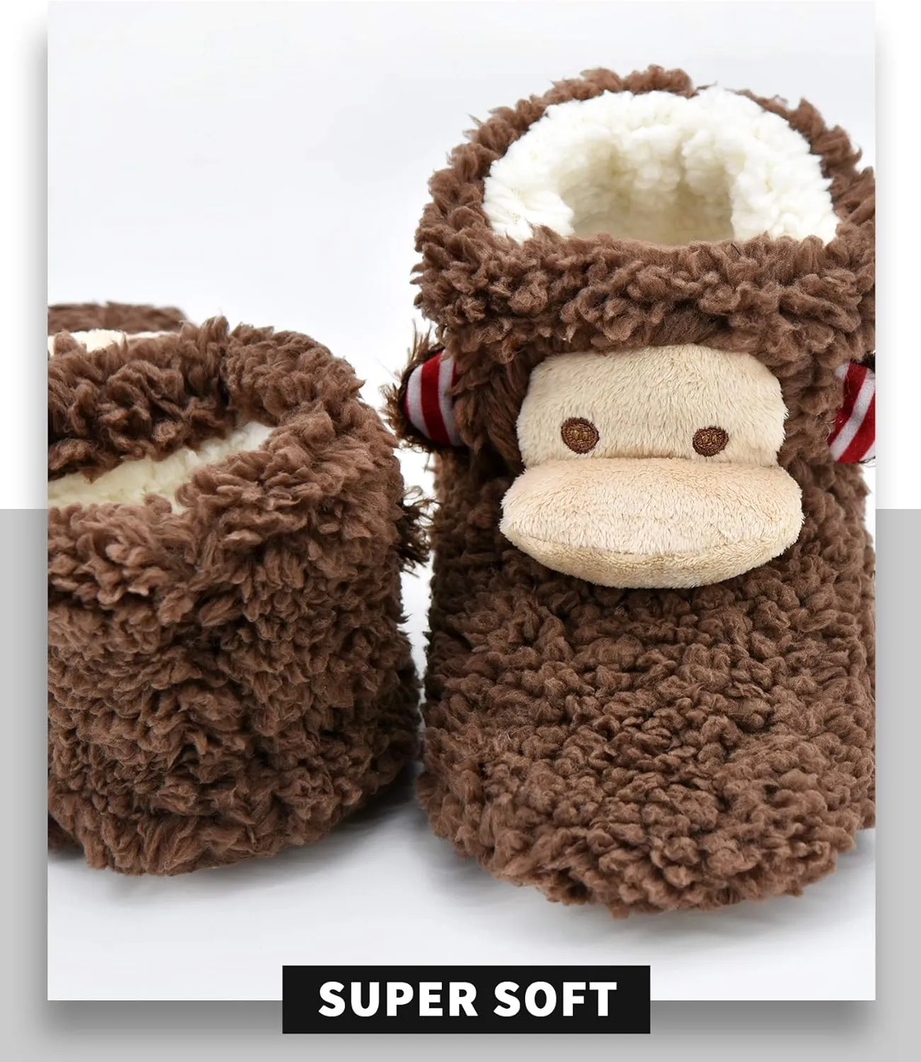 Panda Bros Slipper Socks for Women Cozy Warm Lined Fuzzy Sock Slippers Indoor Booties with Non Slip Grippers
