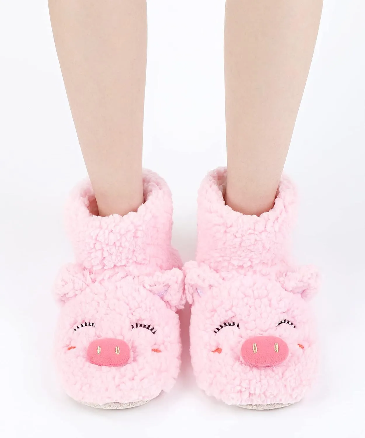 Panda Bros Slipper Socks for Women Cozy Warm Lined Fuzzy Sock Slippers Indoor Booties with Non Slip Grippers
