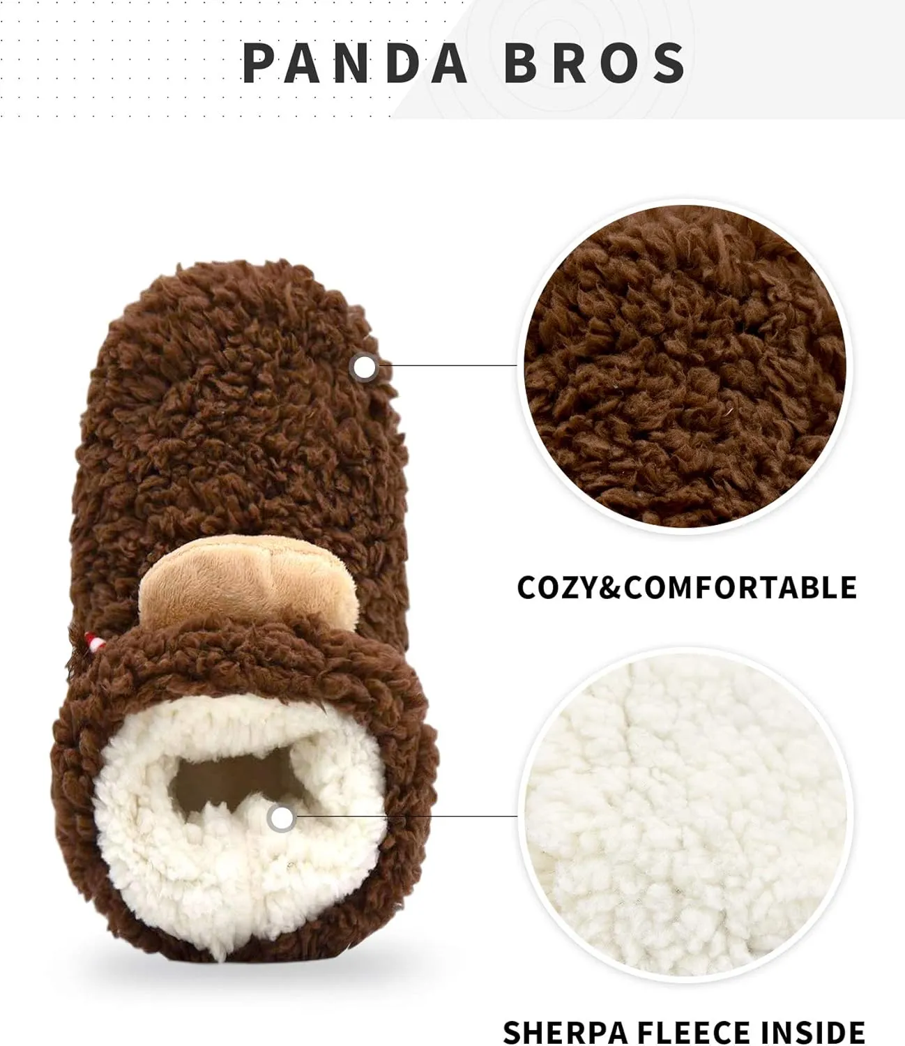 Panda Bros Slipper Socks for Women Cozy Warm Lined Fuzzy Sock Slippers Indoor Booties with Non Slip Grippers