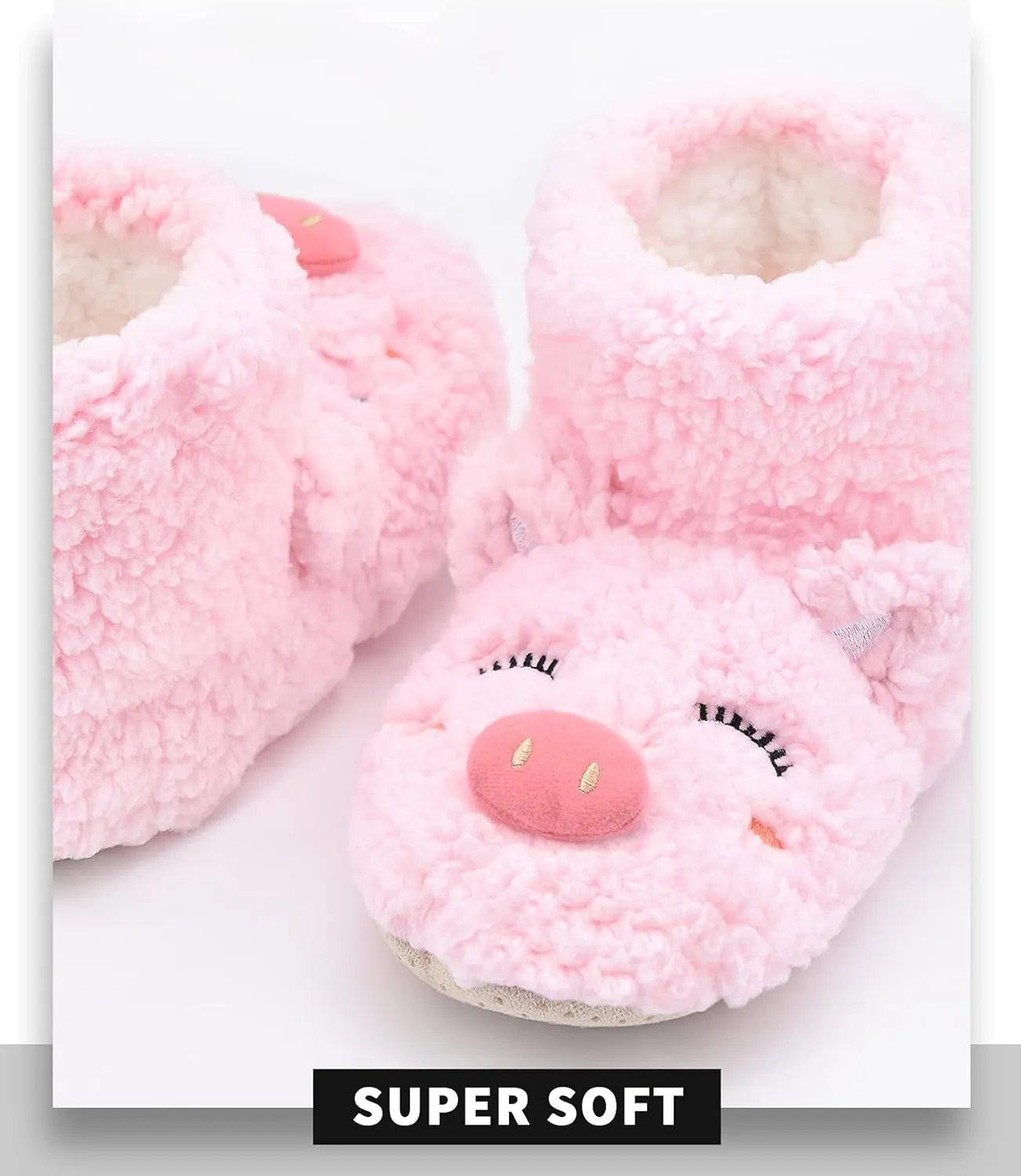 Panda Bros Slipper Socks for Women Cozy Warm Lined Fuzzy Sock Slippers Indoor Booties with Non Slip Grippers