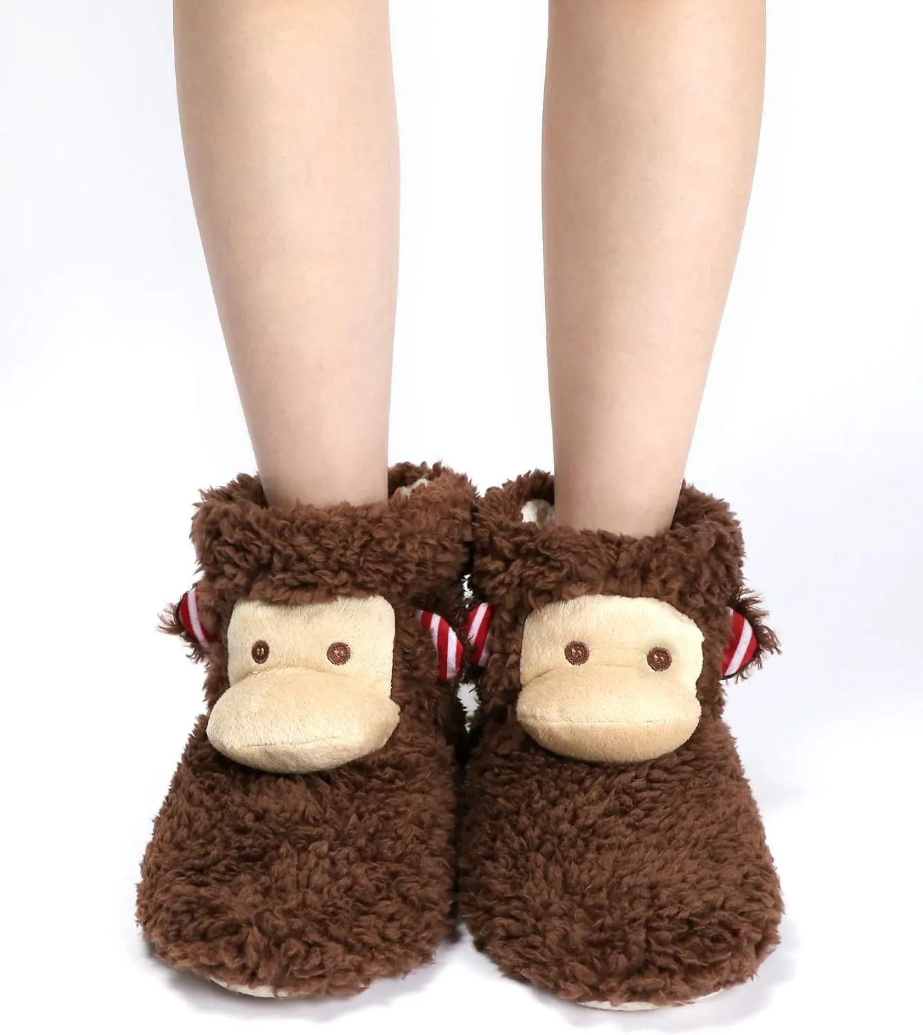Panda Bros Slipper Socks for Women Cozy Warm Lined Fuzzy Sock Slippers Indoor Booties with Non Slip Grippers