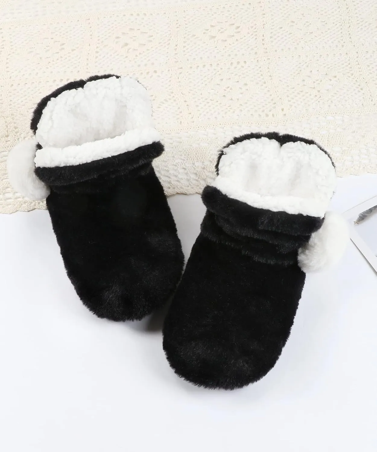 Panda Bros Women's Slipper Sock Indoor Super Soft Warm Fuzzy Lined Booties Slippers, Winter Fluffy House Socks with Grippers