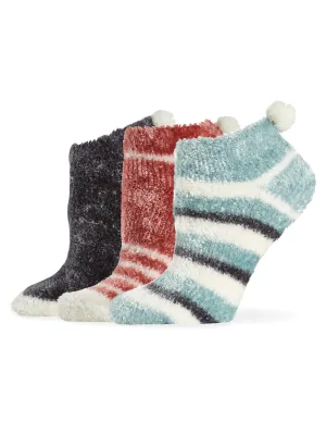 Patterned Shortie Slipper Sock 3 Pair Pack