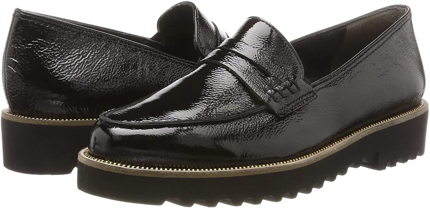 Paul Green Carrie Loafer (Black Crinkled, 7)