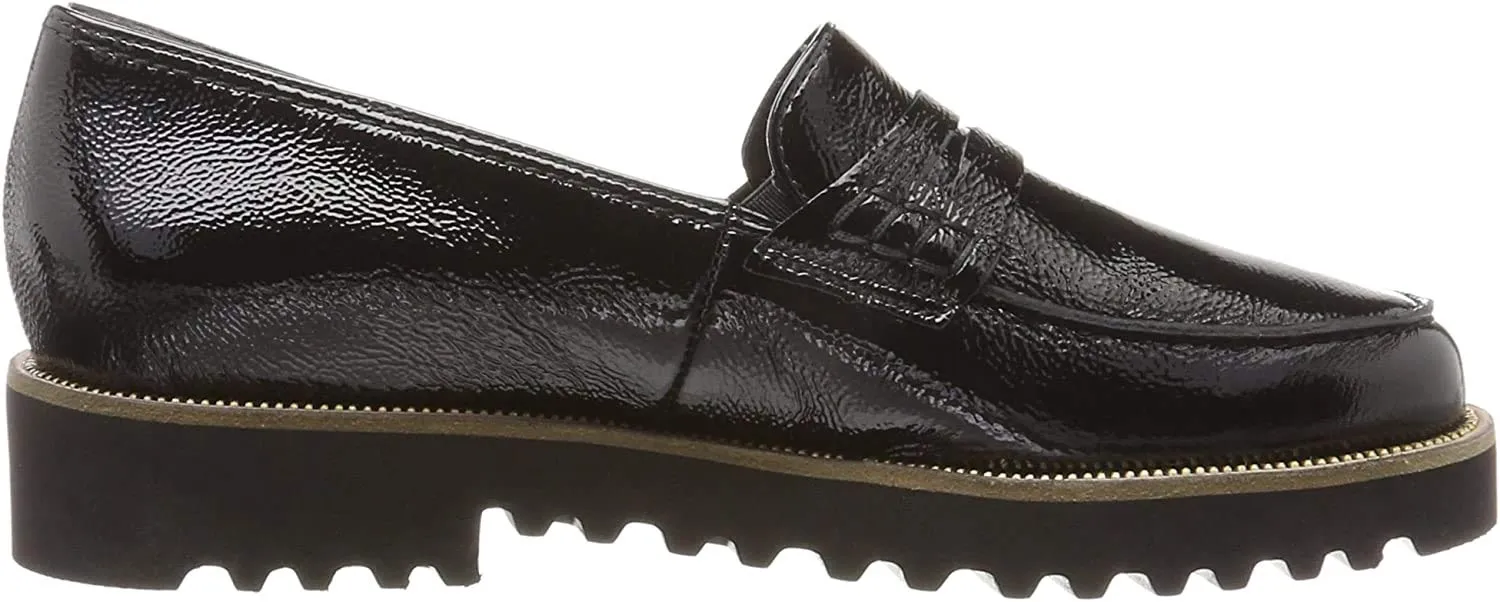 Paul Green Carrie Loafer (Black Crinkled, 7)