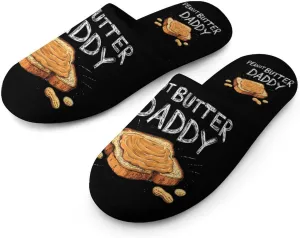 Peanut Butter Daddy Women's Flannel Slippers Comfort Closed Toe Slip On House Shoes Indoor