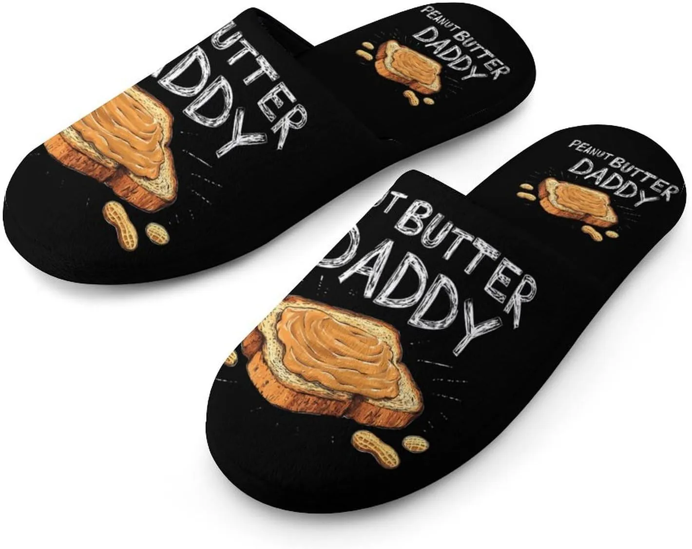 Peanut Butter Daddy Women's Flannel Slippers Comfort Closed Toe Slip On House Shoes Indoor
