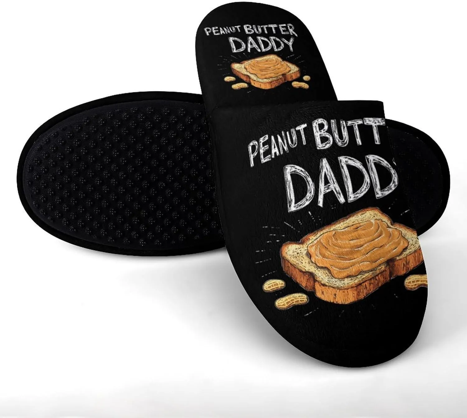 Peanut Butter Daddy Women's Flannel Slippers Comfort Closed Toe Slip On House Shoes Indoor