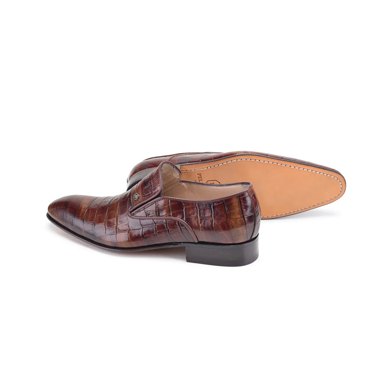 Pelle Line- Bruce-C Croco print loafer - Tan