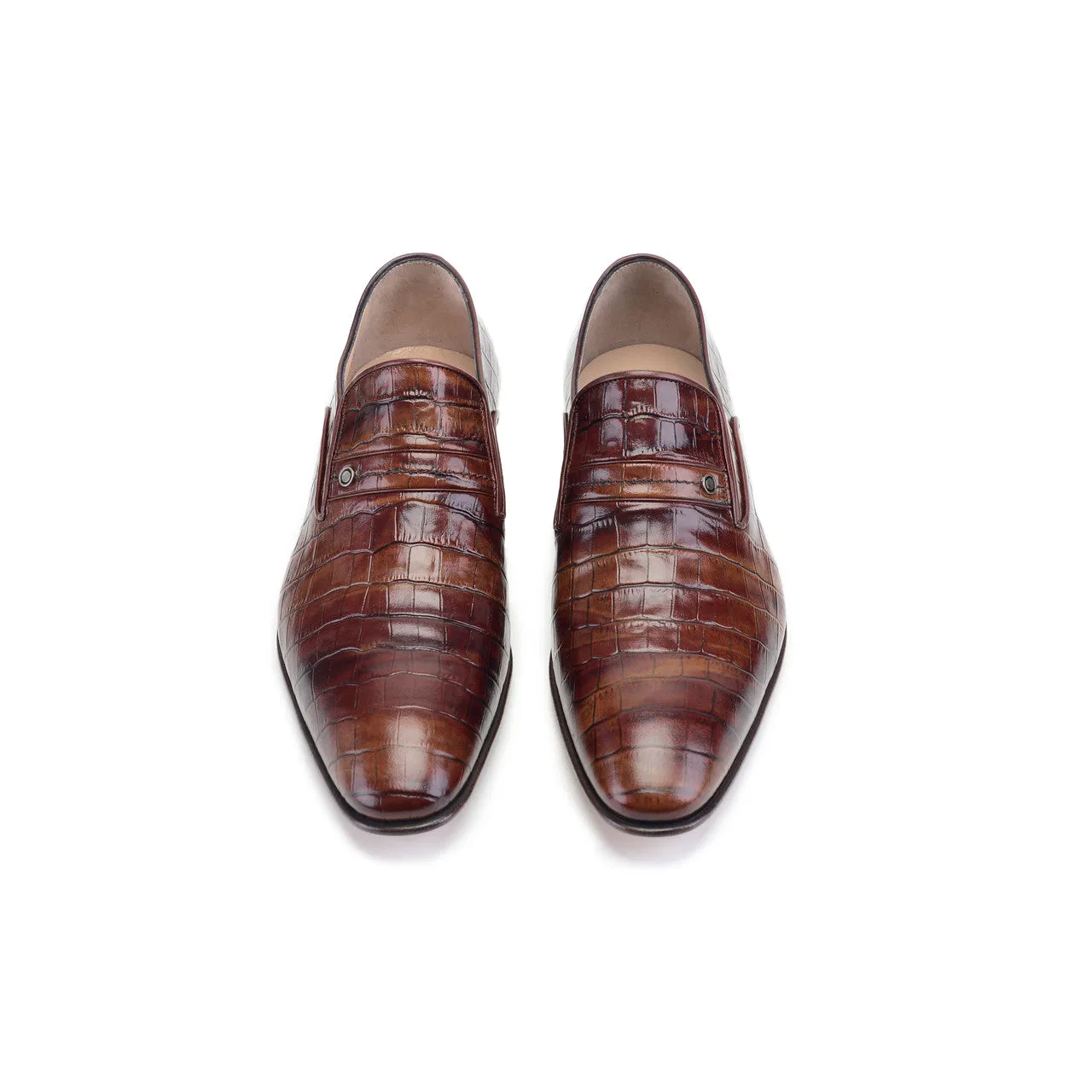Pelle Line- Bruce-C Croco print loafer - Tan
