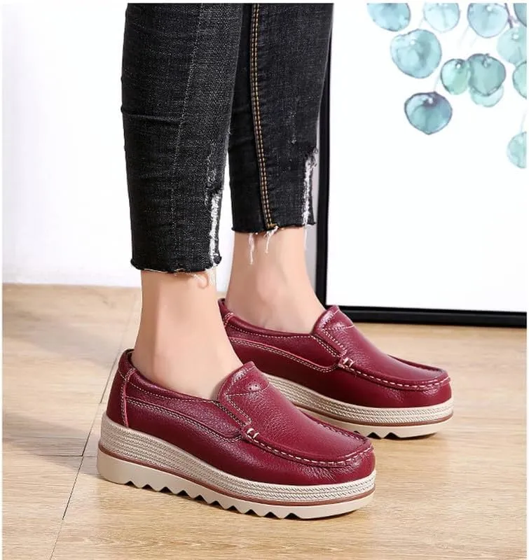 Platform Loafers for Women Wedge Sneaker Slip on Casual Platform Shoes