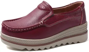 Platform Loafers for Women Wedge Sneaker Slip on Casual Platform Shoes