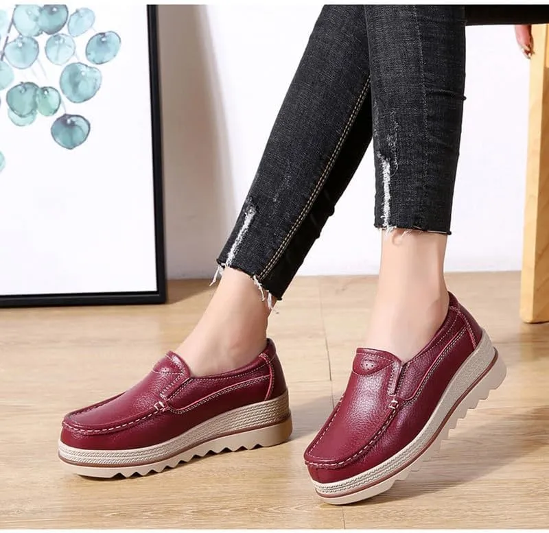 Platform Loafers for Women Wedge Sneaker Slip on Casual Platform Shoes