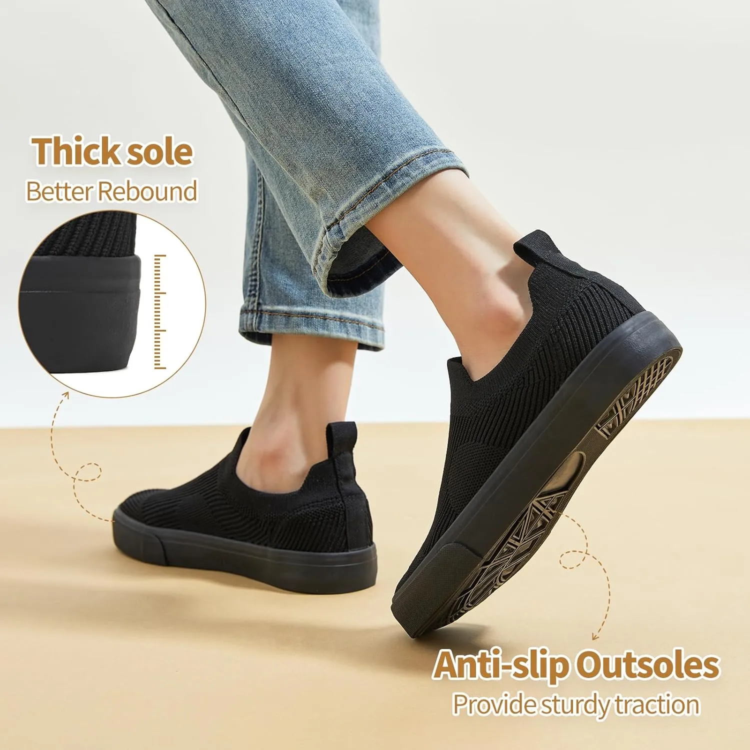 POVOGER Womens Walking Shoes Slip on Sneakers White Women Running Shoe Breathable Fashion Casual Shoes for Women