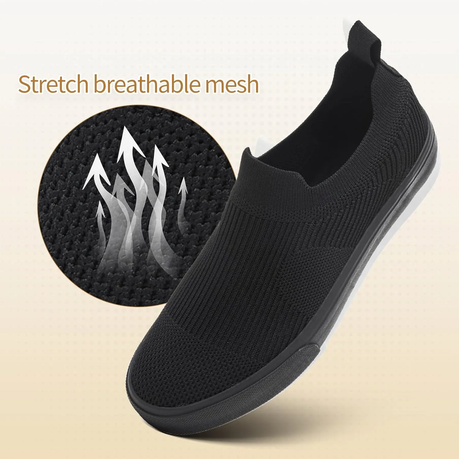 POVOGER Womens Walking Shoes Slip on Sneakers White Women Running Shoe Breathable Fashion Casual Shoes for Women