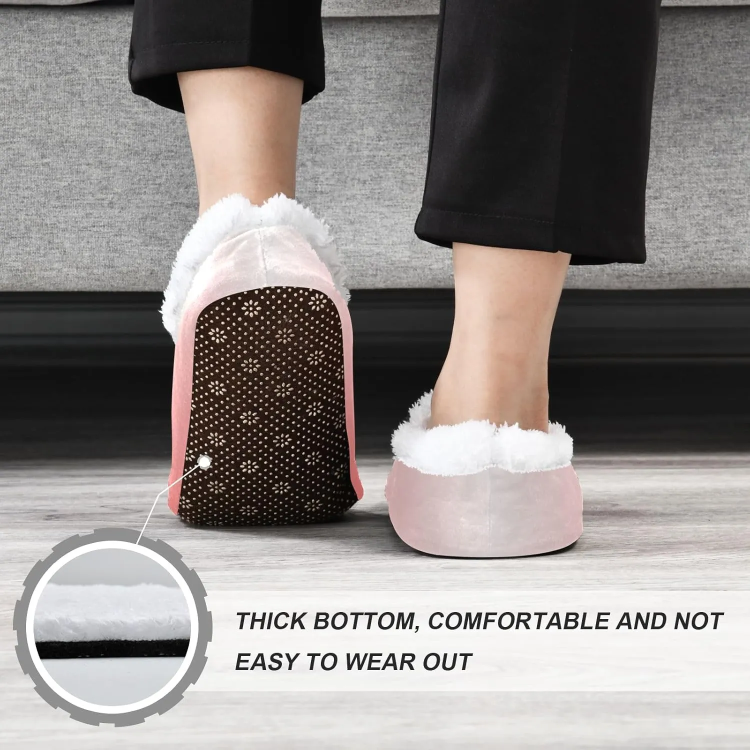 Purple Rose Gradient House Slippers Non-Slip Soft Comfy Slippers for Wedding