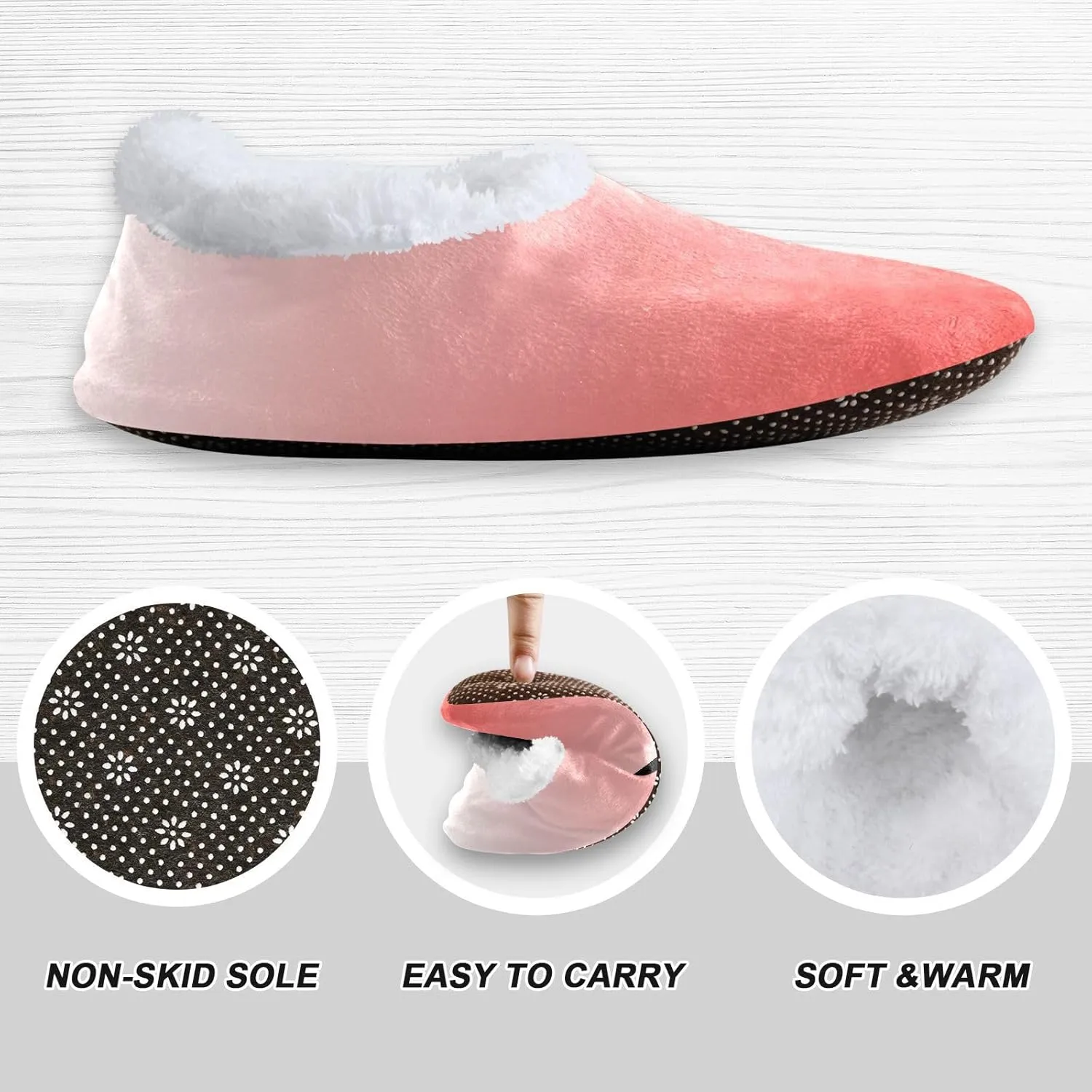 Purple Rose Gradient House Slippers Non-Slip Soft Comfy Slippers for Wedding