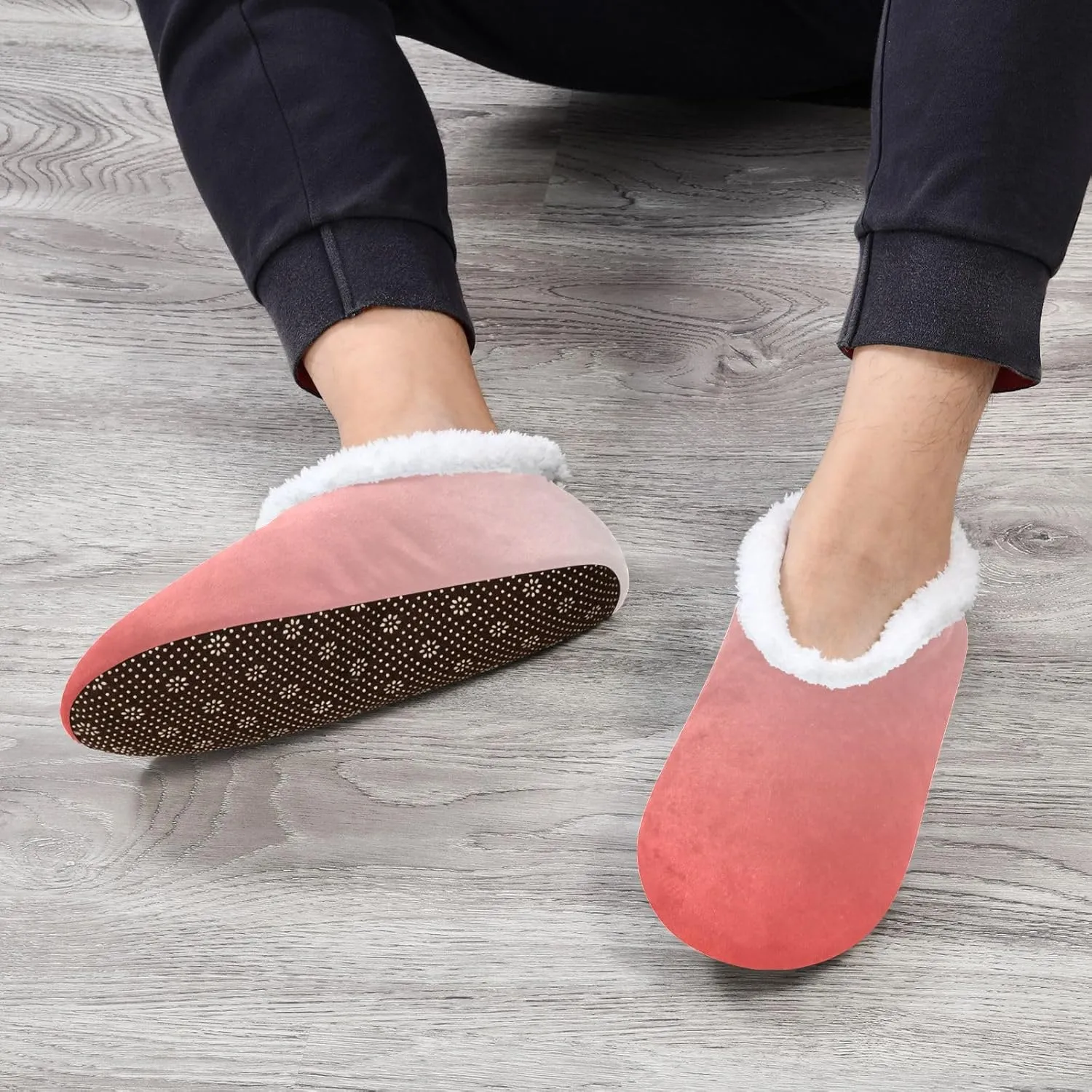 Purple Rose Gradient House Slippers Non-Slip Soft Comfy Slippers for Wedding