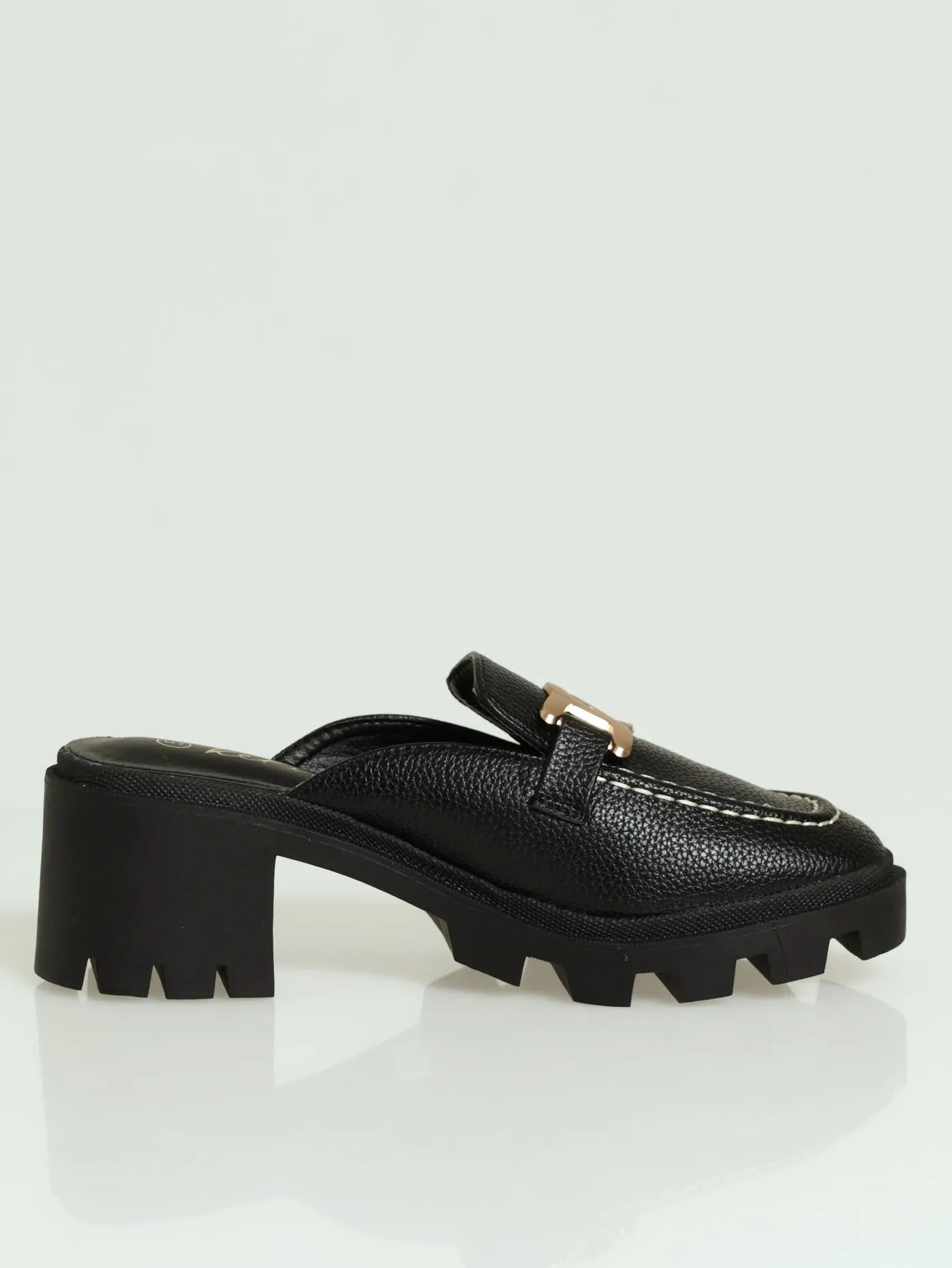 Push In Contrast Loafer - Black
