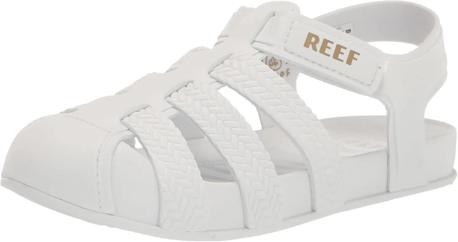 REEF Kids' Water Beachy Fisherman Sandal, Water Friendly, Adjustable Velcro Strap, Closed Toe