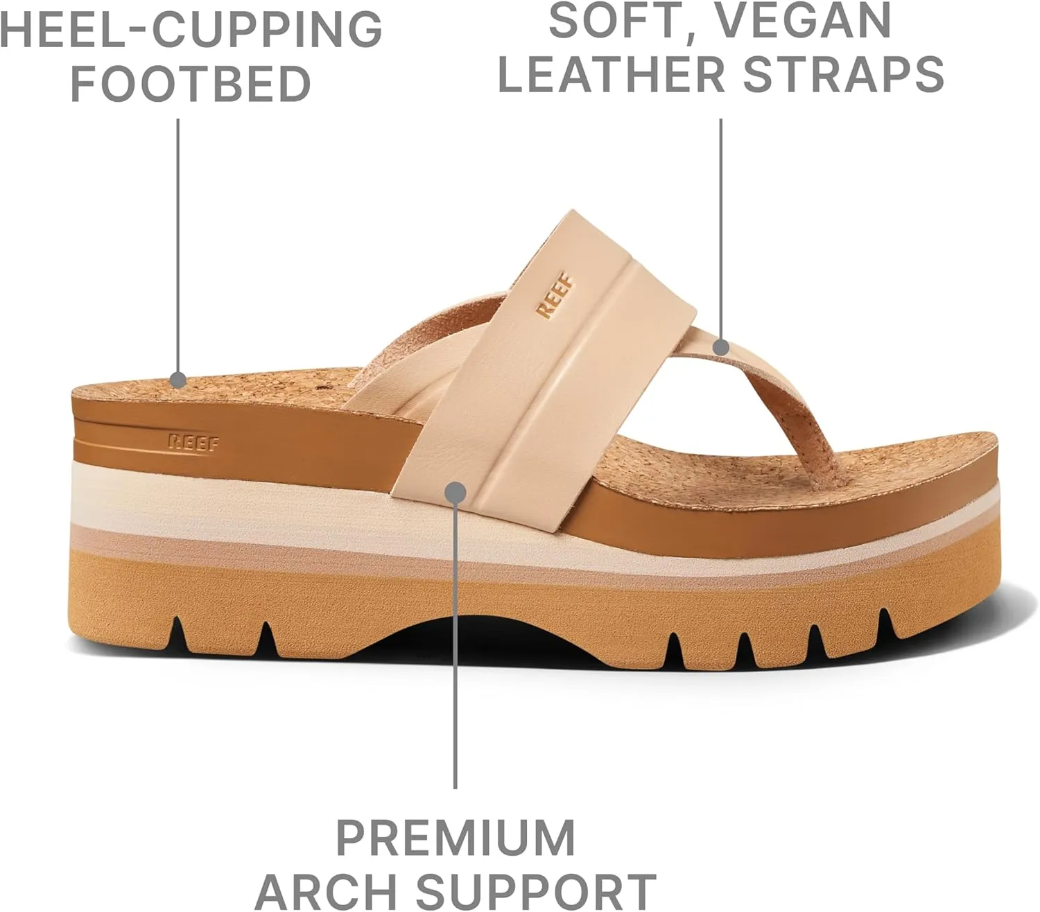 Reef Women's Vista Higher Savanah Fashion Platform Sandal, Soft Cushion Footbed, Arch Support