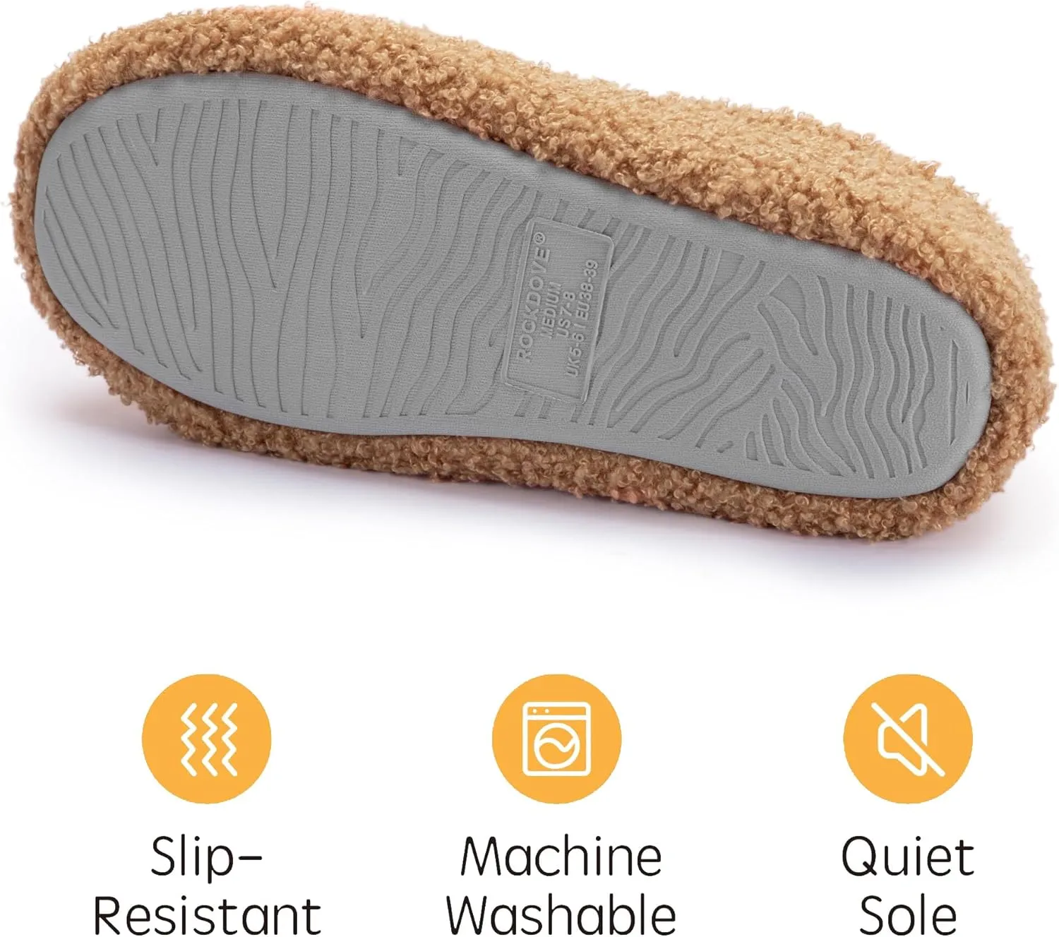 RockDove Women's Teddy Fleece Closed Back Indoor Slipper