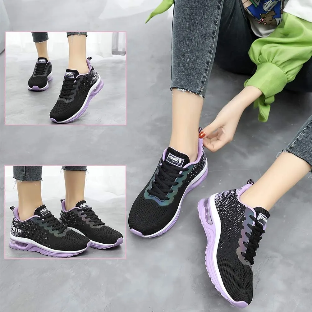 RUMPRA Women Sneakers Lightweight Air Cushion Gym Fashion Shoes Breathable Walking Running Athletic Sport