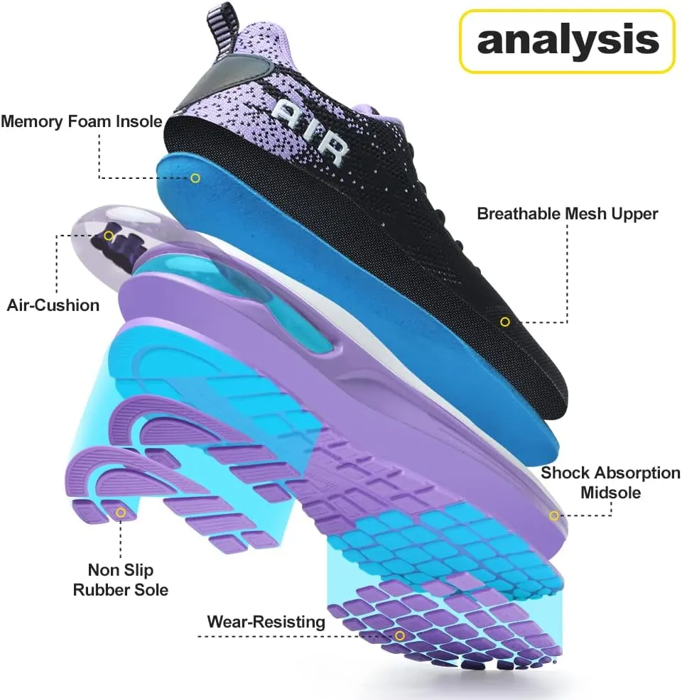 RUMPRA Women Sneakers Lightweight Air Cushion Gym Fashion Shoes Breathable Walking Running Athletic Sport