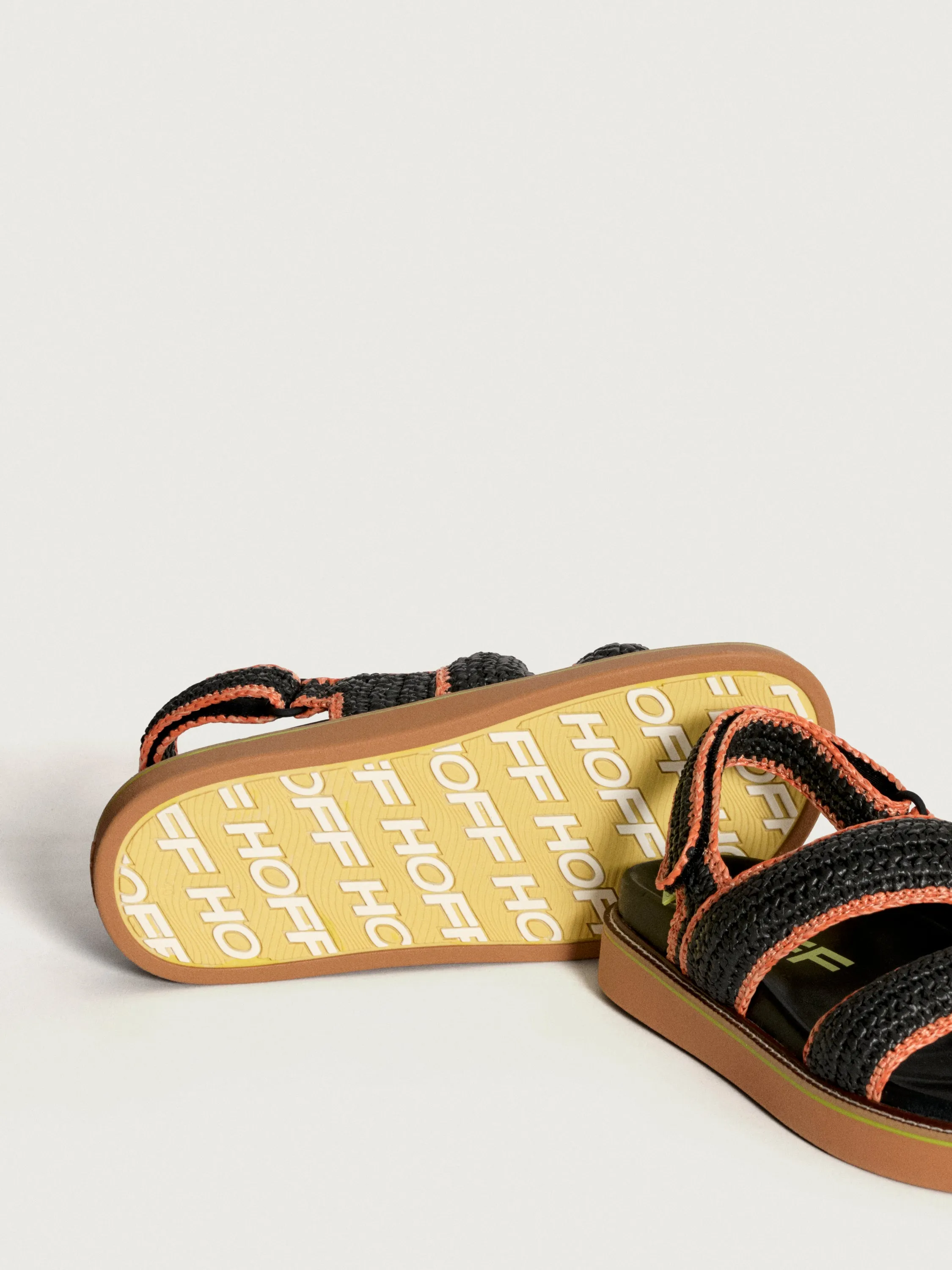 SANDAL ROAD RAFFIA BLACK