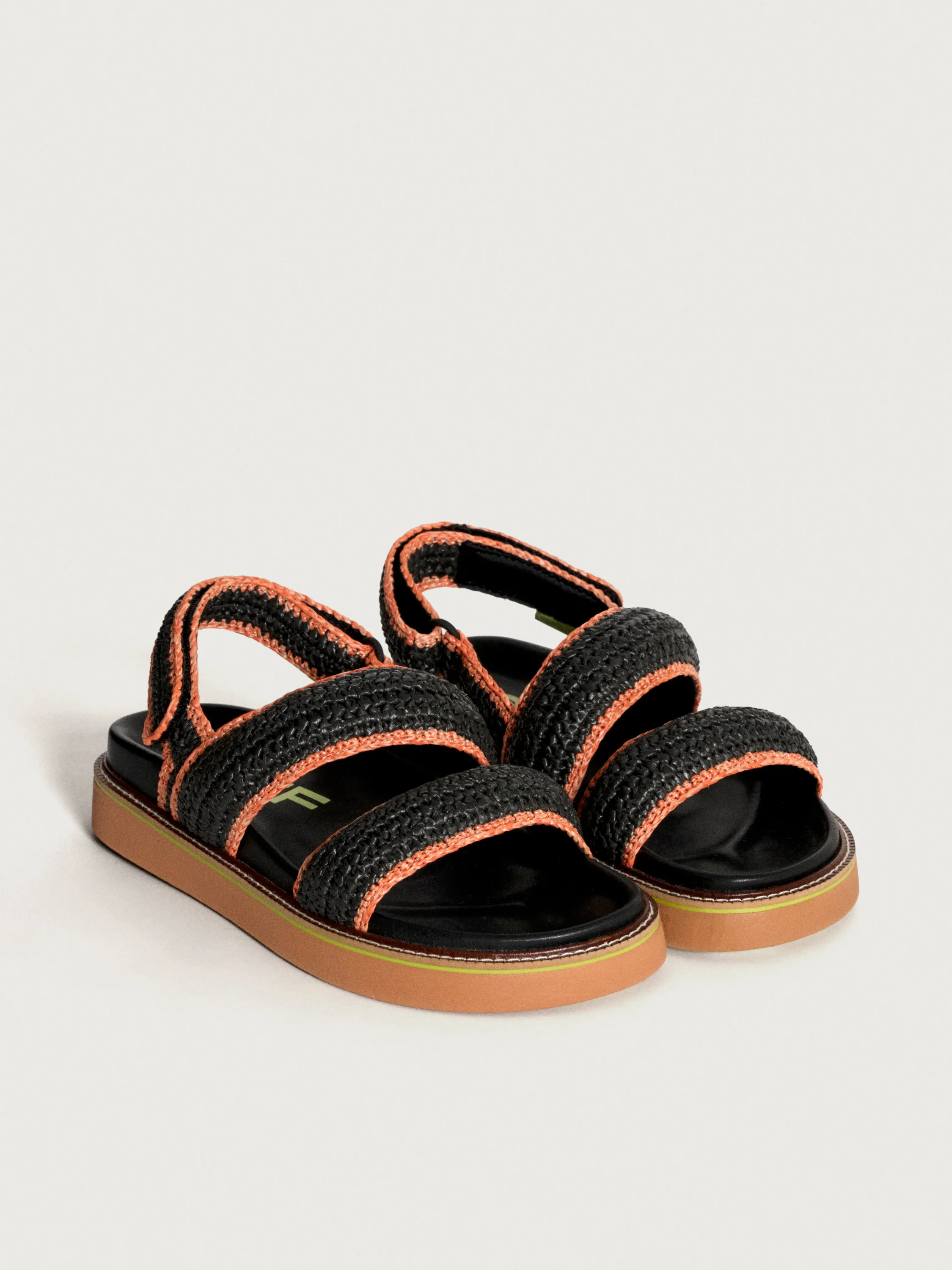 SANDAL ROAD RAFFIA BLACK