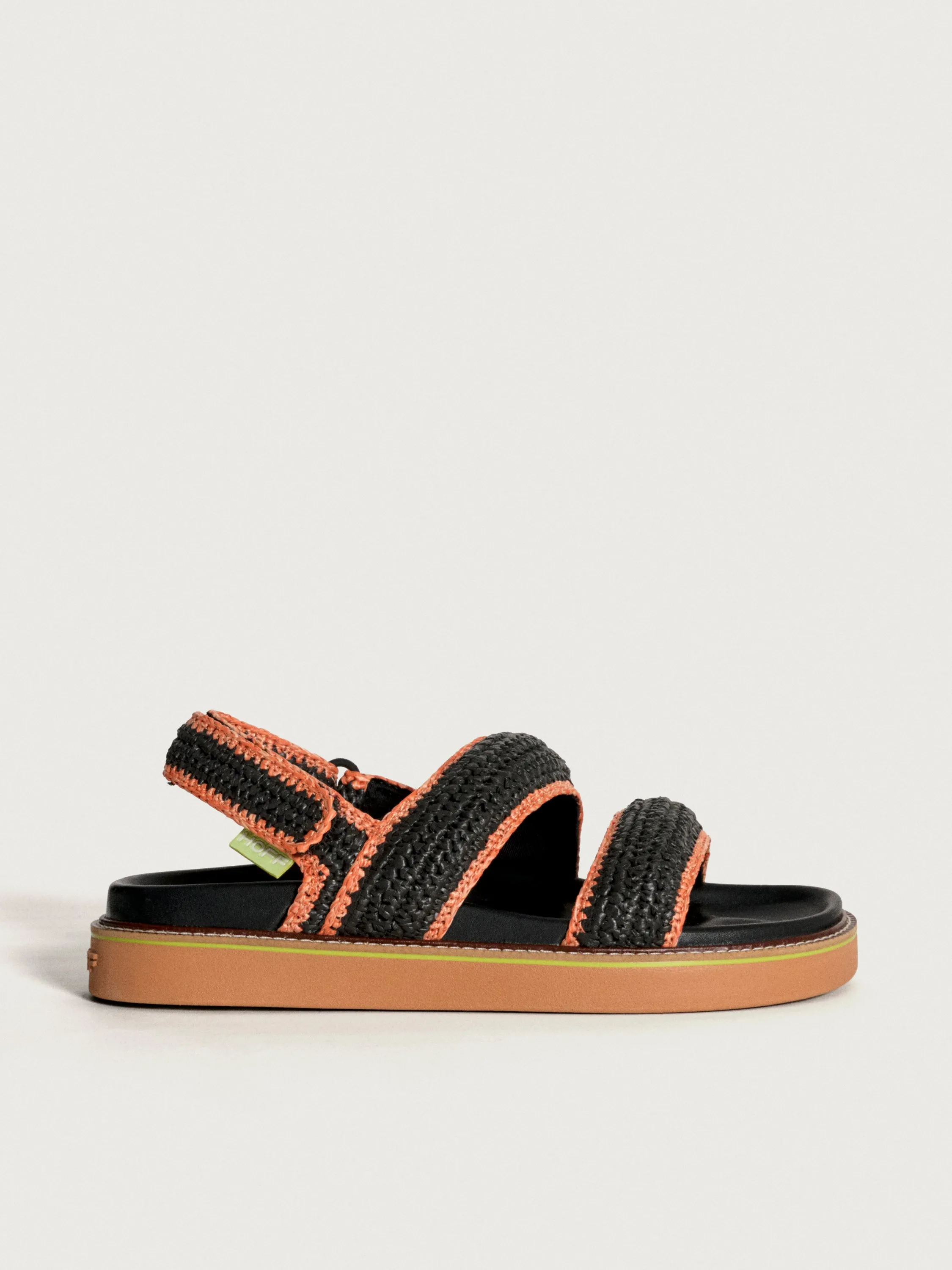 SANDAL ROAD RAFFIA BLACK