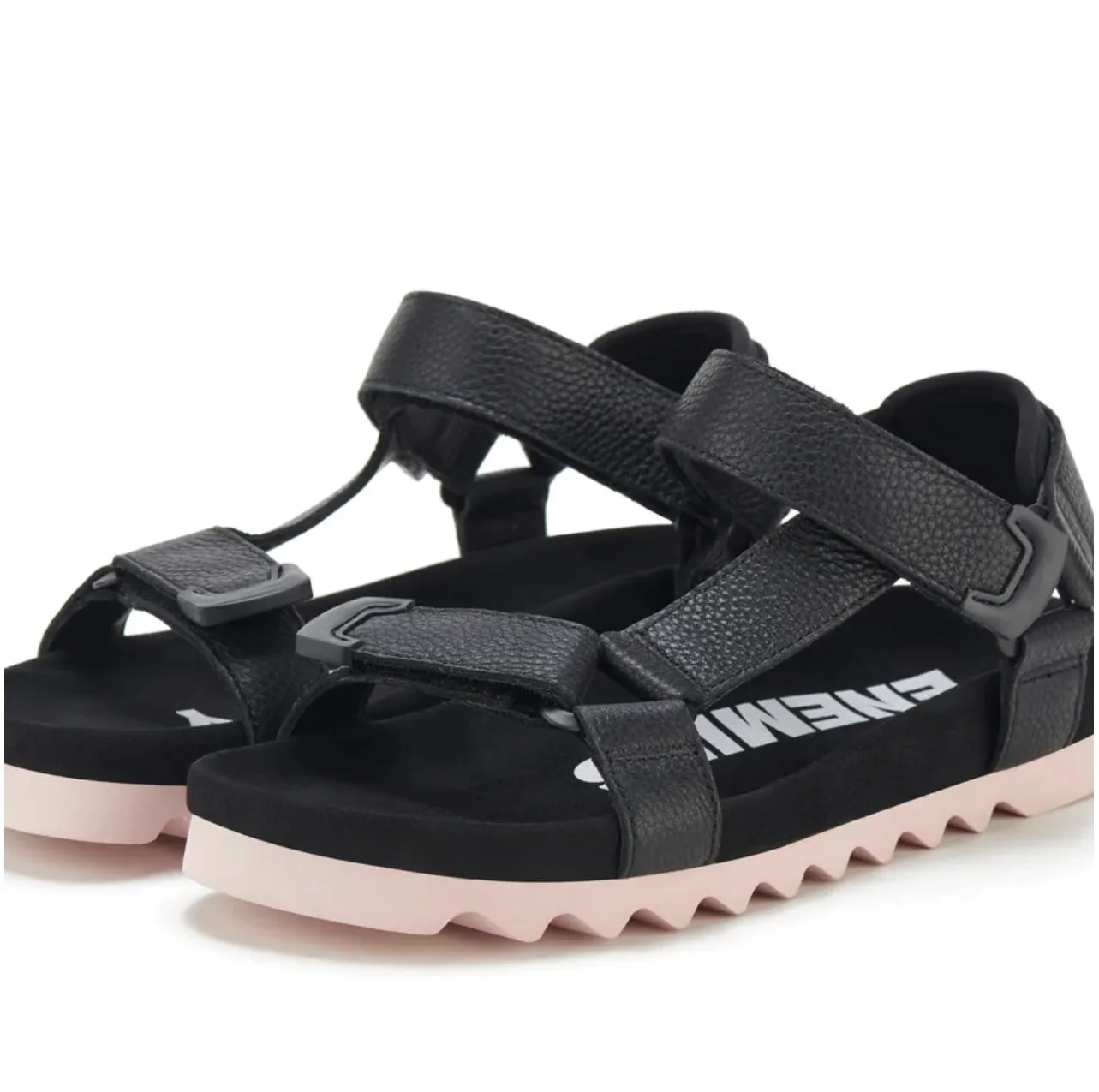 Sandal Tooth Wedge ~ Black/Pink