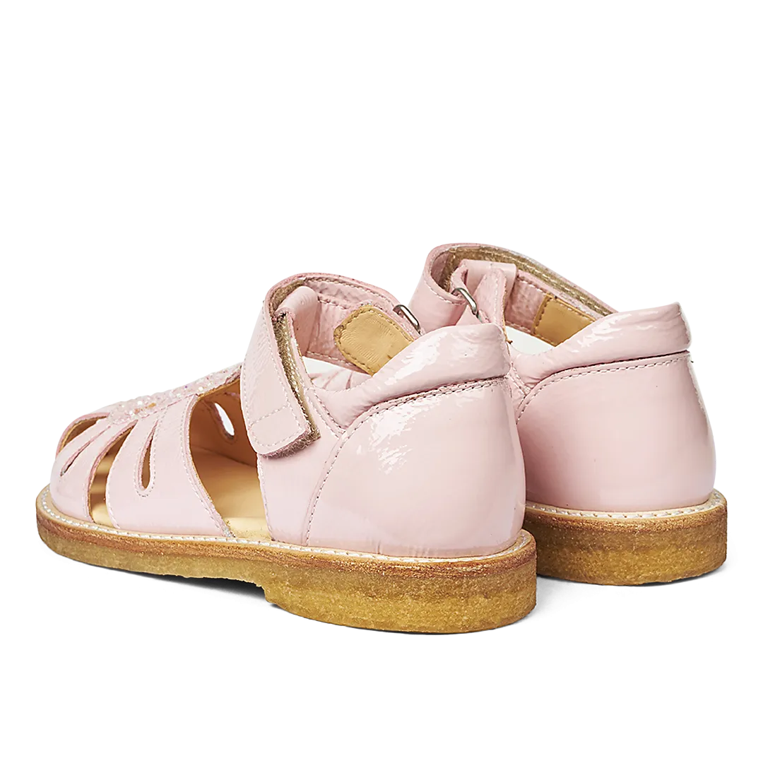 Sandal with drop detail in sparkling glitter