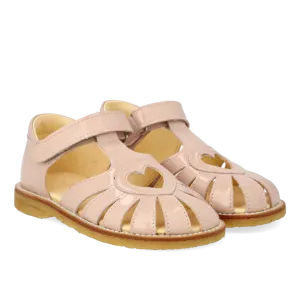 Sandal with heart detail and velcro closure