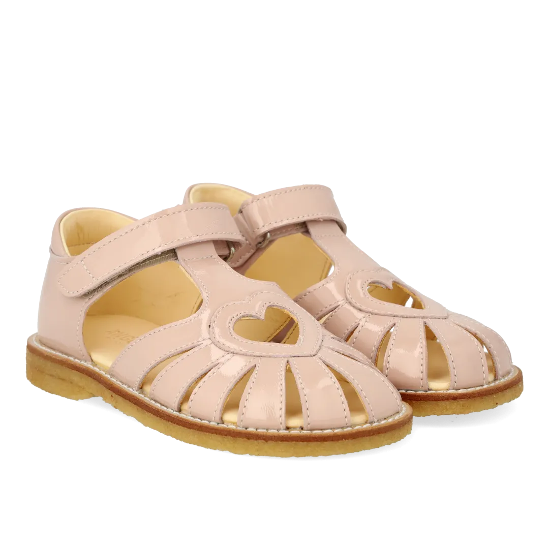 Sandal with heart detail and velcro closure
