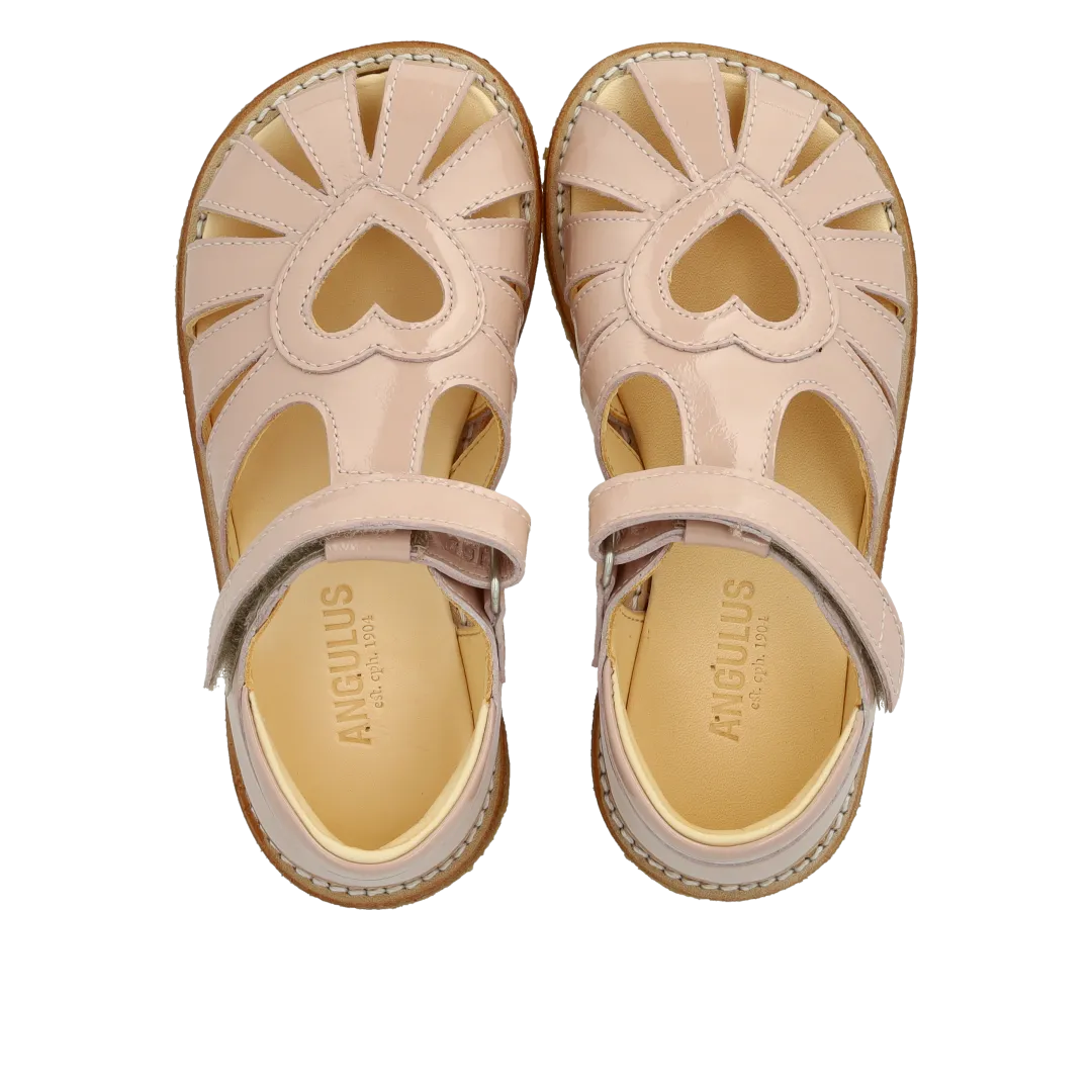 Sandal with heart detail and velcro closure