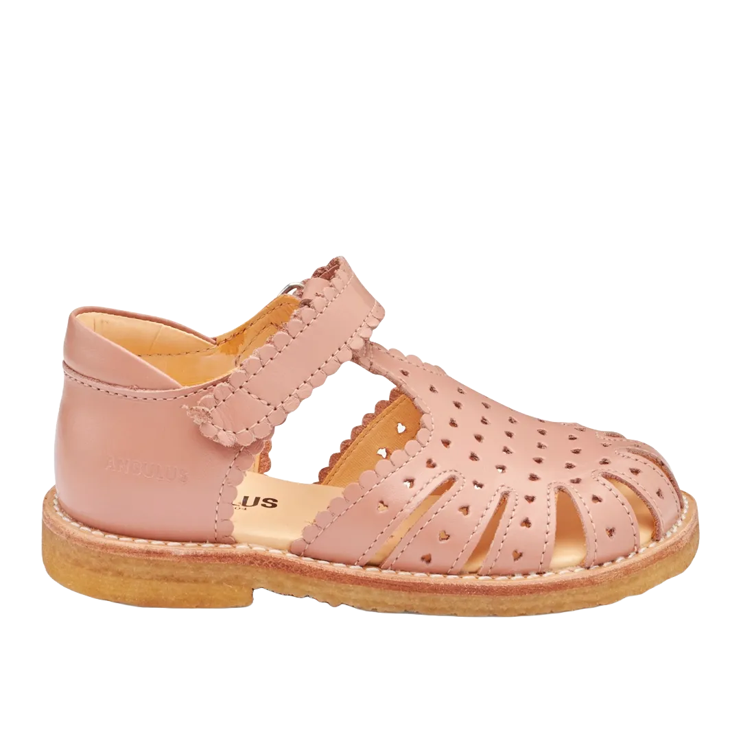 Sandal with mini-hearts and velcro closure