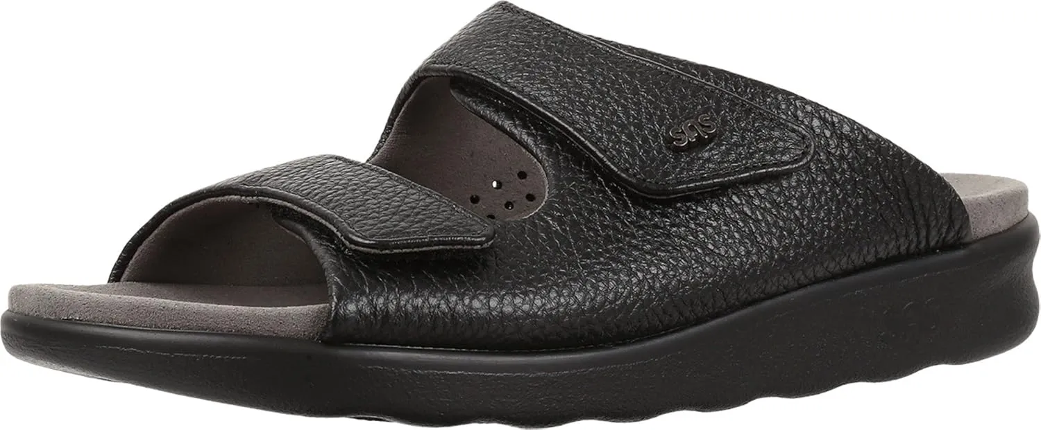 SAS Cozy Adjustable Comfort Slide Sandal Black 5.5 W - Wide (C)