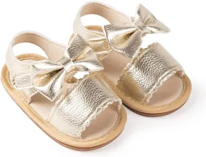 Sawimlgy Baby Girls Boys Sandals Summer Flowers Shoe Rubber Sole PU Leather Mesh Infant Toddler First Walkers Princess Dress Outdoor Shoes