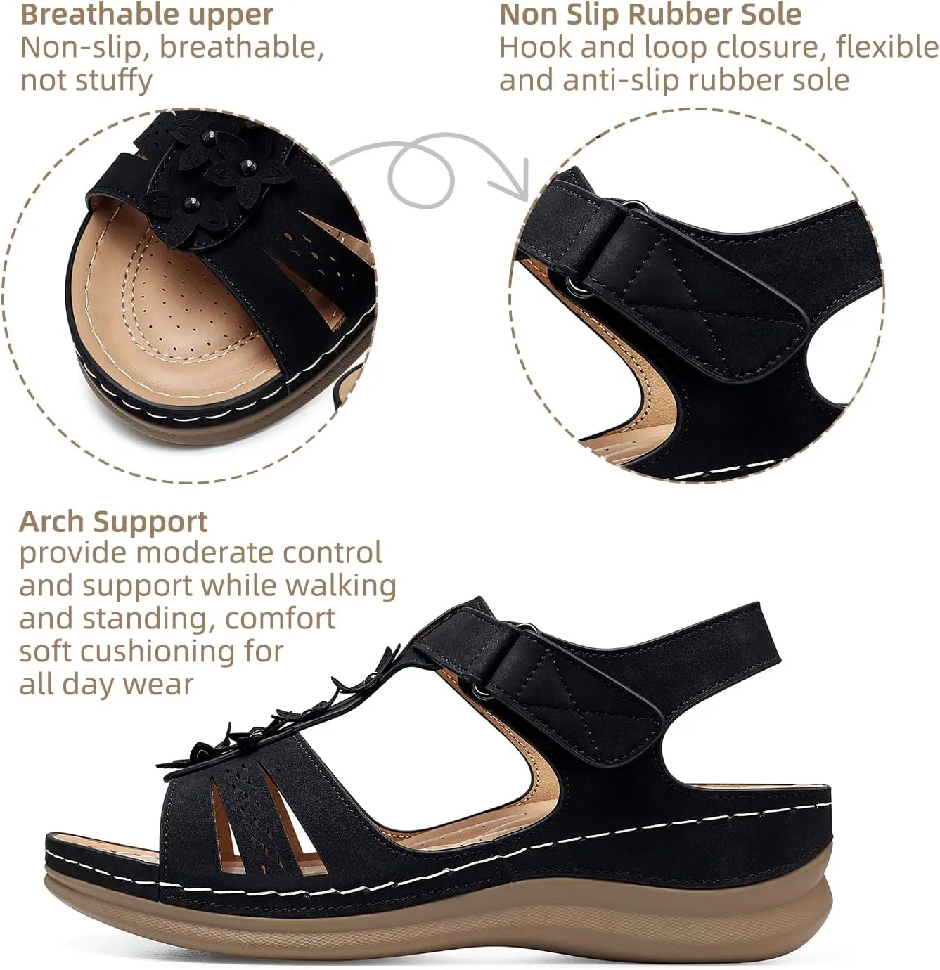 SHIBEVER Wedge Sandals for Women Dressy: Comfortable Summer Platform Casual Dress Women Sandal