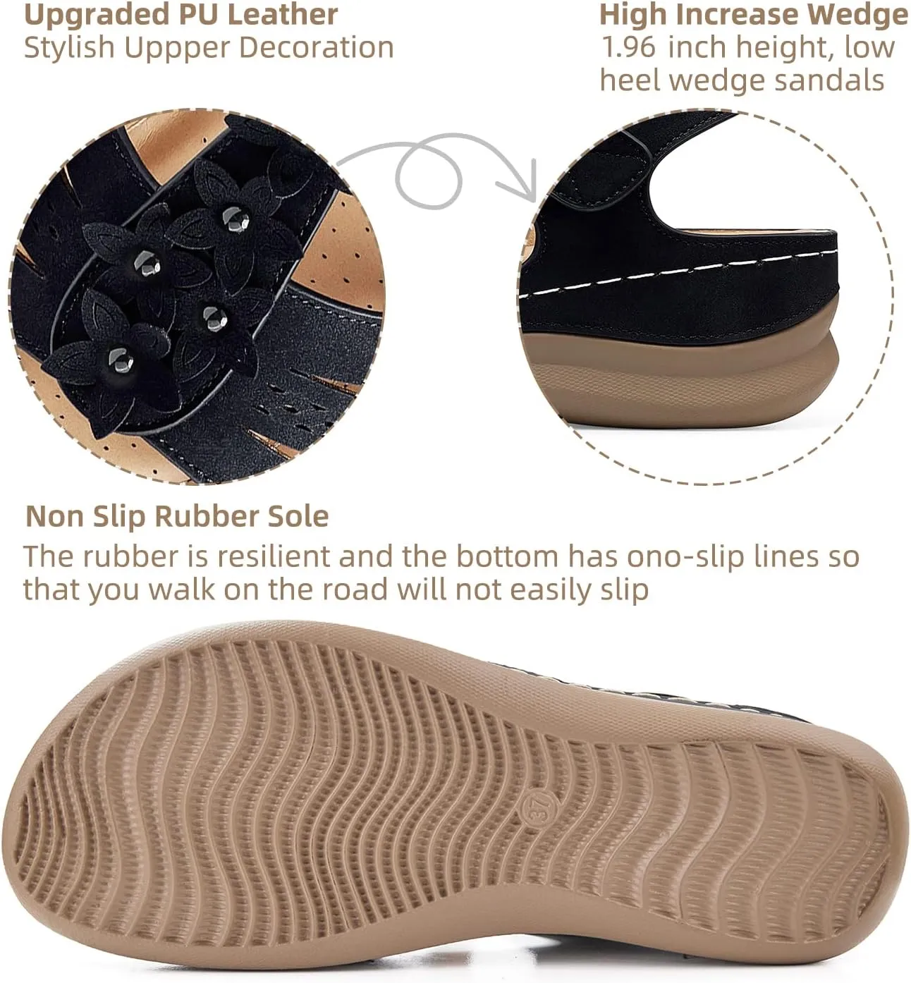 SHIBEVER Wedge Sandals for Women Dressy: Comfortable Summer Platform Casual Dress Women Sandal