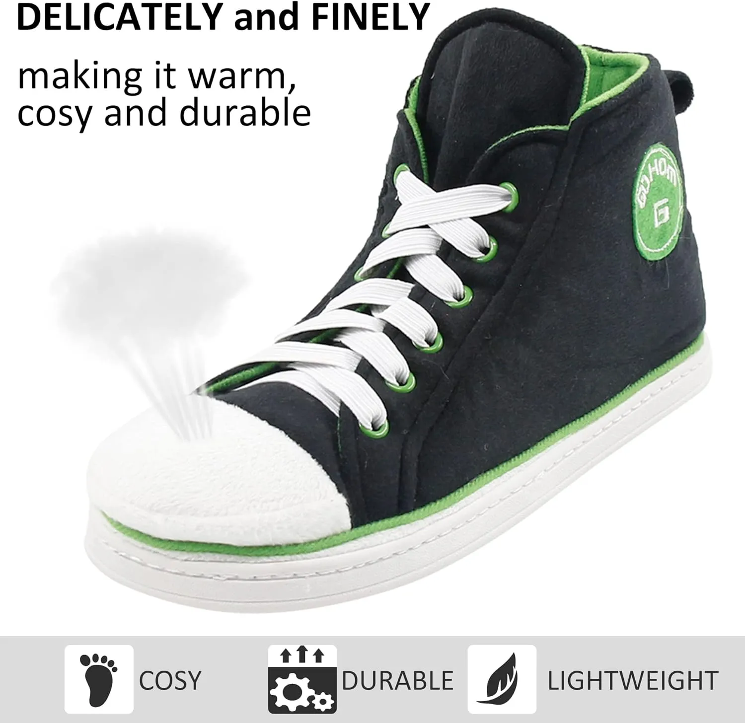 Sneaker Slippers for Women Fashion Indoor House Slipper Boots, Women's Super Soft Warm High Top Plush House Shoes for Women Slippers